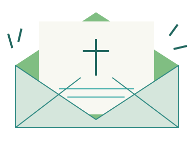 Envelope carrying a message of hope